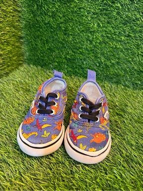 Vans Kids Purple Dinosaur Canvas Sneakers size 5c